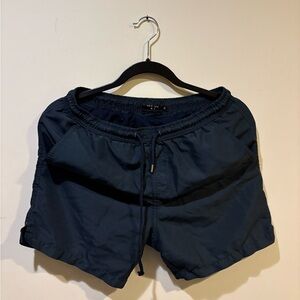 New Look Navy Elastic Waist Shorts with Drawstring and Netting